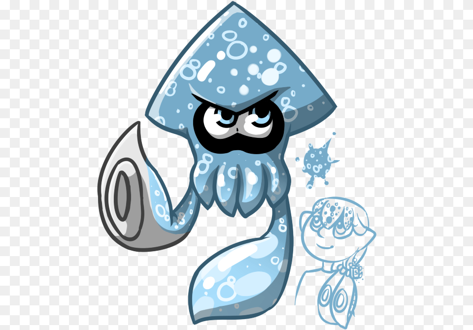 Splatoon Bubbles Squid Splatoon Light Blue Squid, Art, People, Person, Face Png