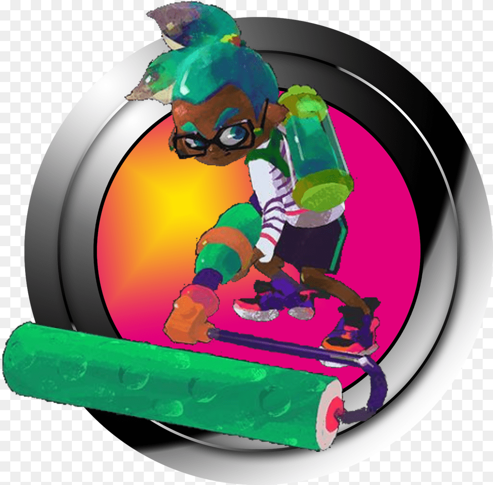 Splatoon Button Roller Black Inkling Boy, Baby, Person, Face, Head Png Image