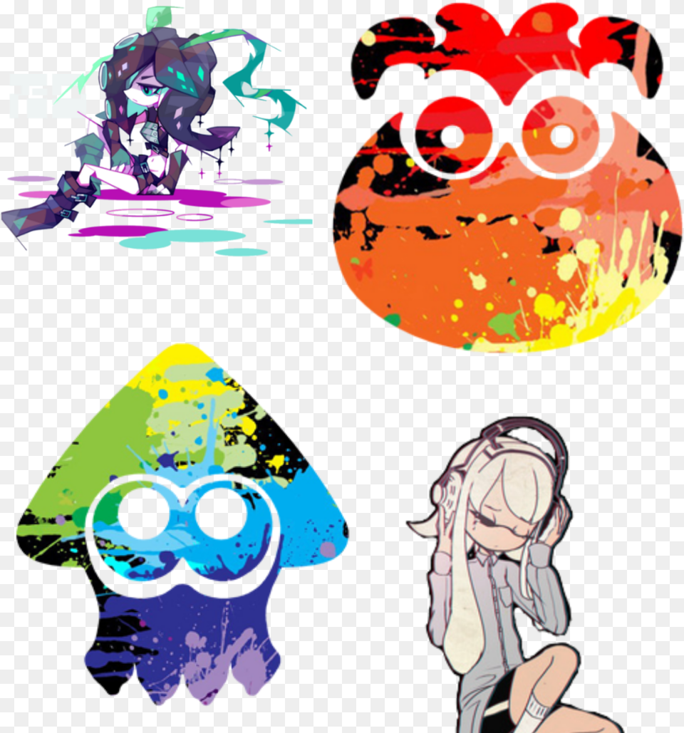 Splatoon Inkling And Octoling, Art, Book, Comics, Graphics Free Png Download