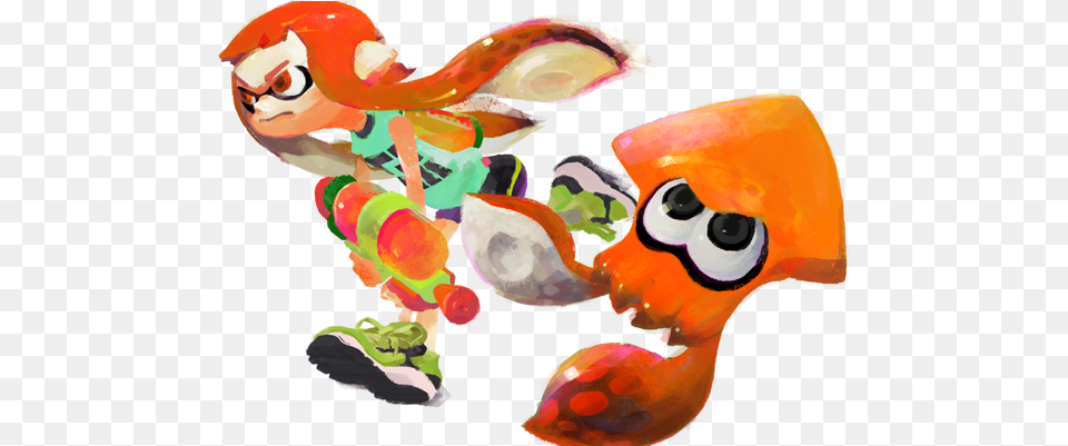 Splatoon Inkling Splatoon Spline Shooter Orange Water Gun, Art, Graphics Free Png