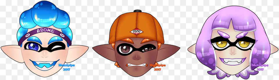 Splatoon Squiddo Headshots Cartoon, Person, Baby, Head, Face Png Image