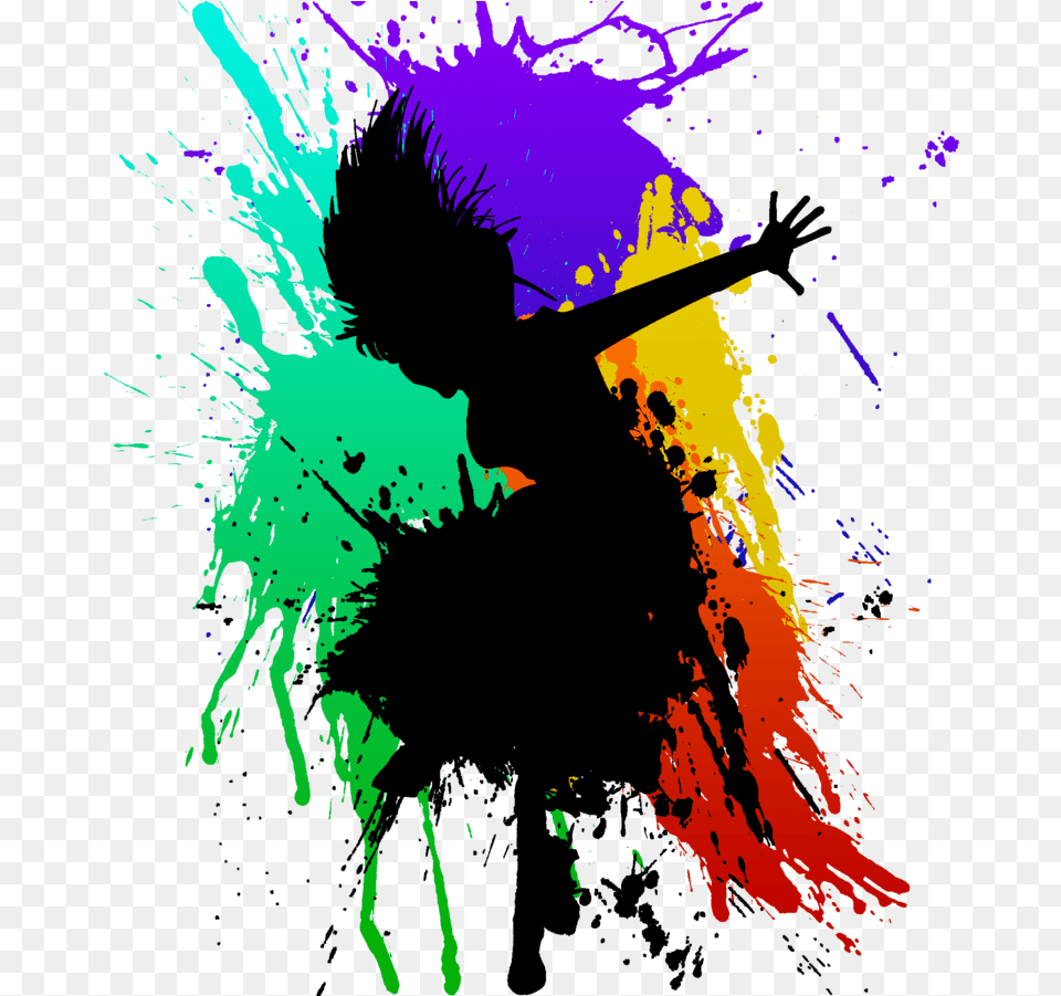 Splatter Dancer By Ast3c Dance Painting, Art, Graphics, Modern Art, Purple Png Image