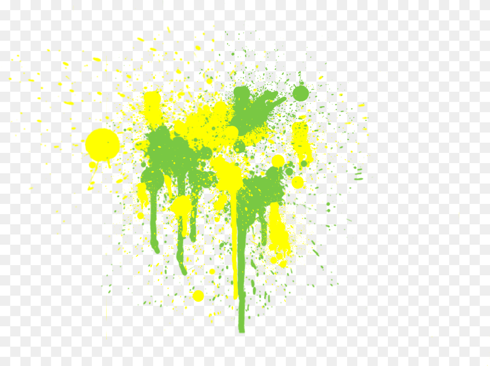 Splatter Yellow Paint Darkness, Fireworks, Light, Art Png Image