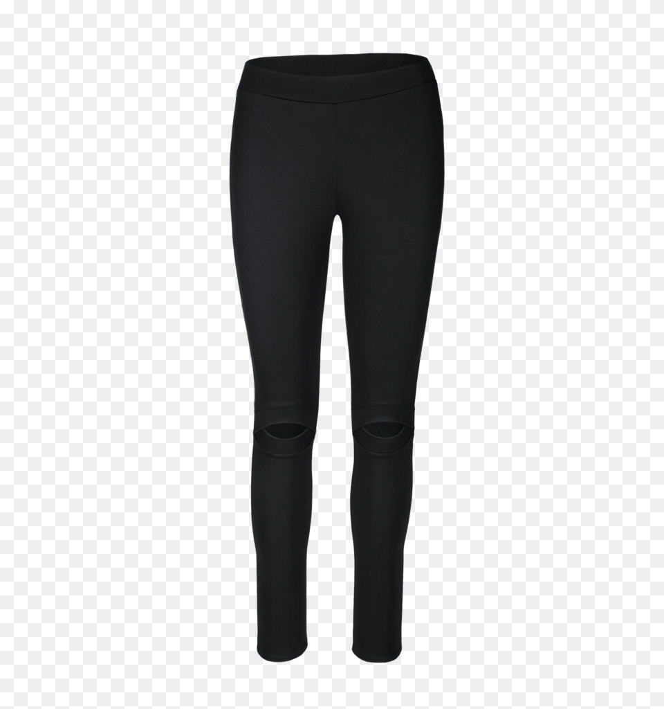 Split Knee Plain Black Leggings Rlyin, Clothing, Pants Png Image