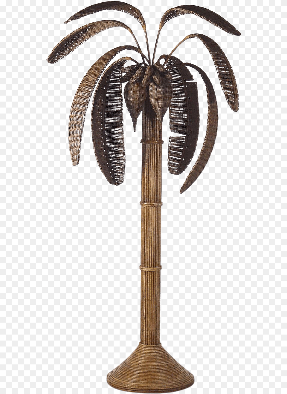 Split Reed Bamboo Palm Tree Floor Lamp With Wicker Fronds Palm Tree Floor Lammp, Furniture, Blade, Dagger, Knife Free Png
