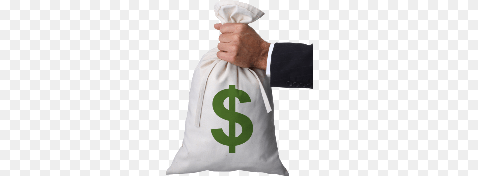 Splitting Real Estate Sales Commission Hand Bag Of Money, Adult, Male, Man, Person Free Png Download