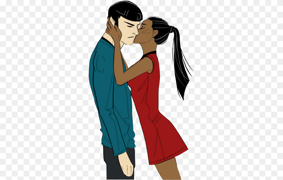 Spock Amp Uhura Images Spock Wallpaper And Background Illustration, Adult, Romantic, Person, Woman Free Png Download