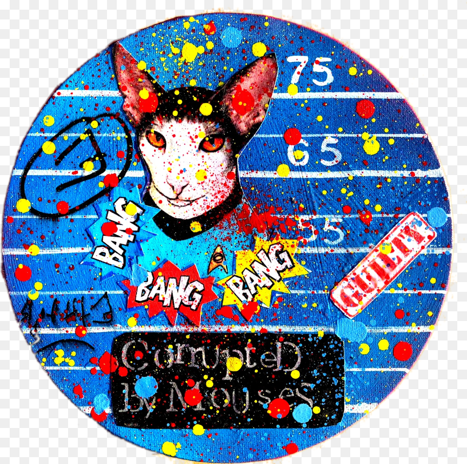 Spock Corrupted By Mouses Painting 20x20x2 Cm Illustration, Sticker, Animal, Cat, Mammal Free Png