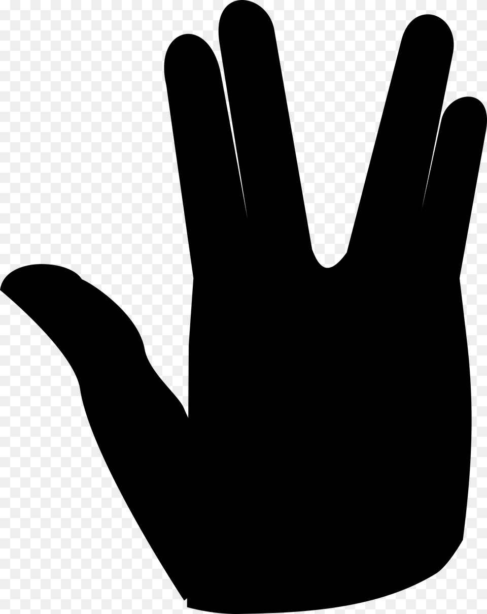 Spock Vulcan Salute Clip Art Live Long And Prosper Vector, Gray Free Png