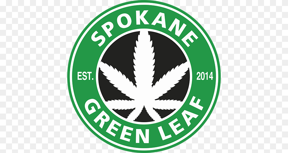 Spokane Green Leaf Spokanes Original Cannabis Store Medical, Logo, Face, Head, Person Free Png Download