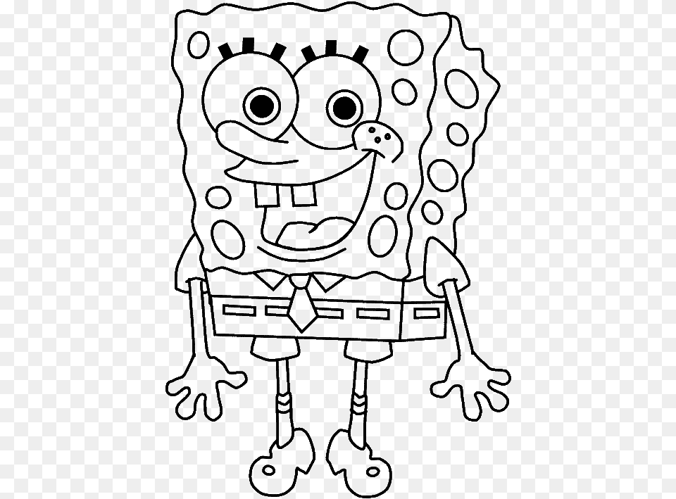 Sponge Bob Square Pants Coloring Pages, Art, Stencil, Drawing Free Png Download