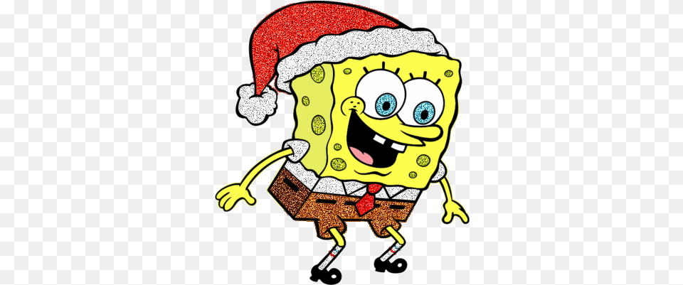 Sponge Bob Wearing Santa Cap Spongebob Christmas Coloring Pages, Publication, Book, Comics, Ice Cream Png