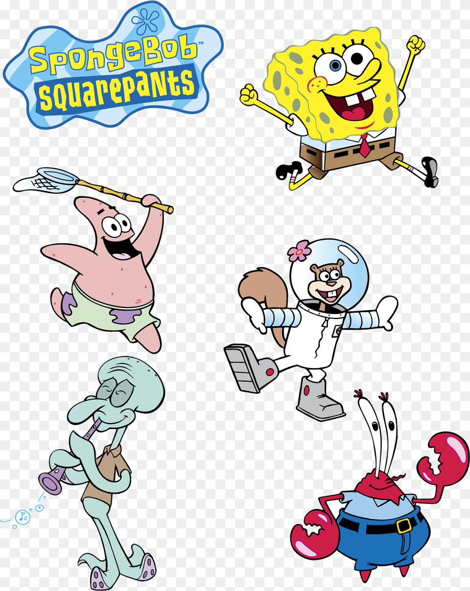 Spongebob All Characters, Book, Comics, Publication, Baby Free Png