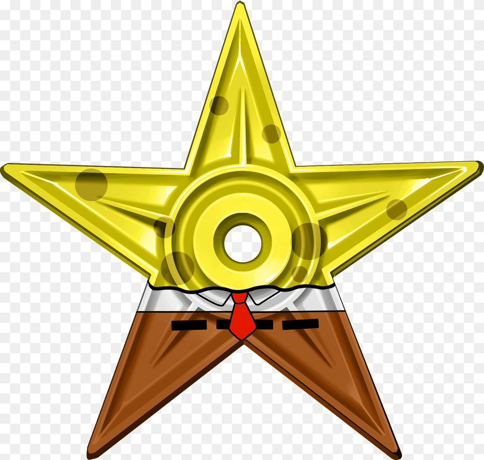Spongebob Barnstar Hires Bronze, Star Symbol, Symbol, Gold Free Transparent Png
