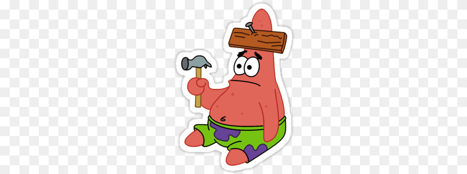 Spongebob By Jelangdzuhur Patrick With Wood On Head, Dynamite, Weapon Png Image