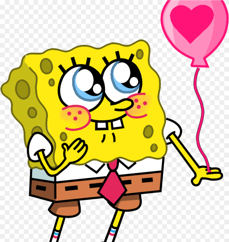 Spongebob Clipart Image Result For Its My Birthday Happy Spongebob Squarepants In Love, Balloon, Animal, Bear, Mammal Png