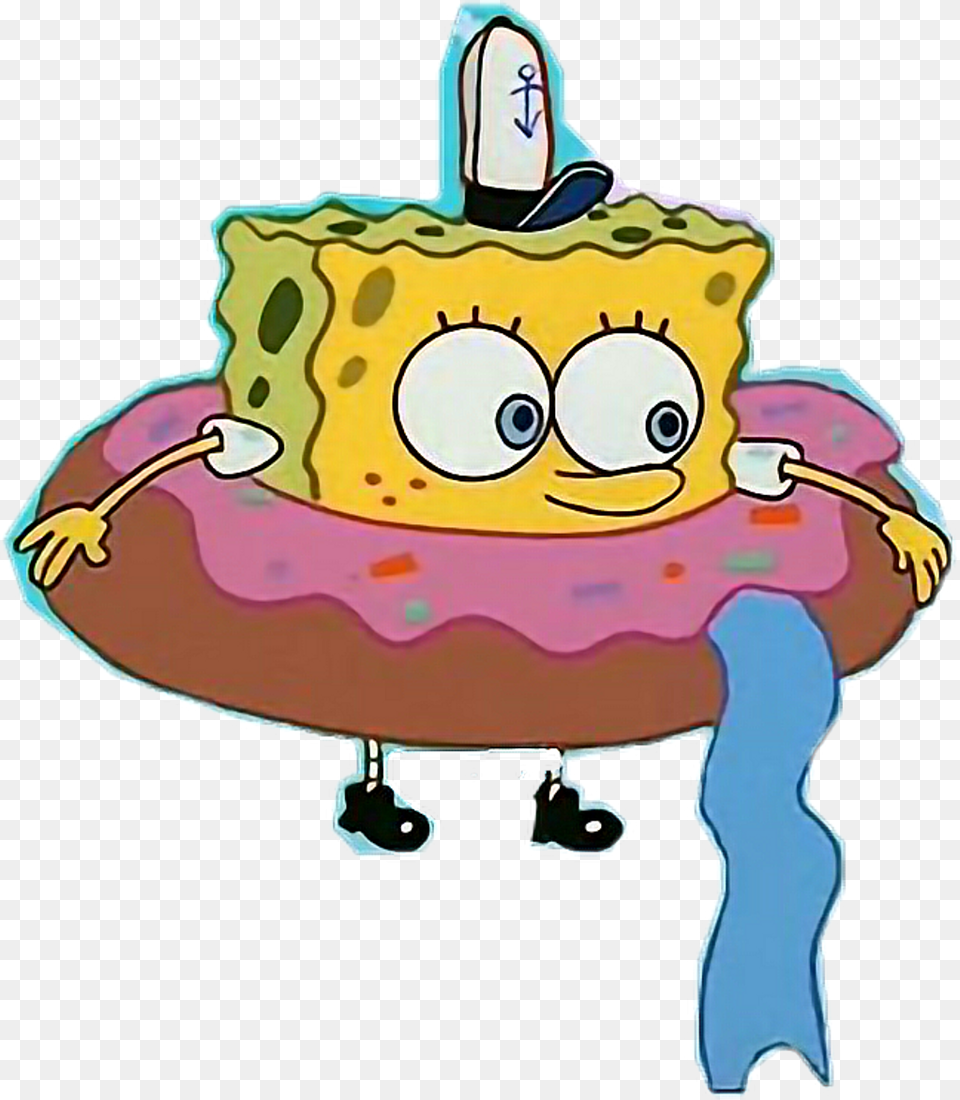 Spongebob Donut, Birthday Cake, Cake, Cream, Dessert Png