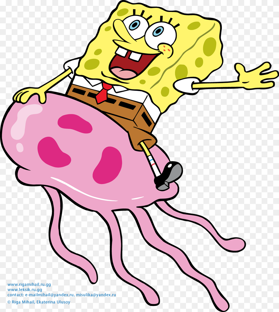 Spongebob Jellyfish Coloring Pages, Animal, Sea Life Free Png