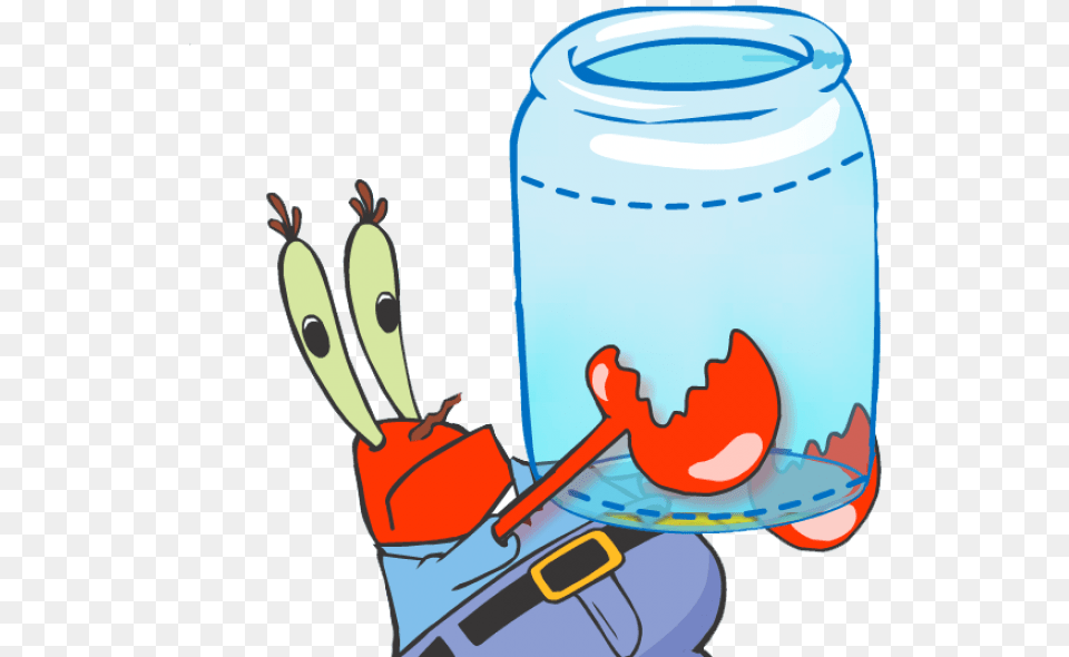 Spongebob Mr Krabs Makes Cents Mr Krabs With Money, Jar, Cutlery, Spoon Free Png