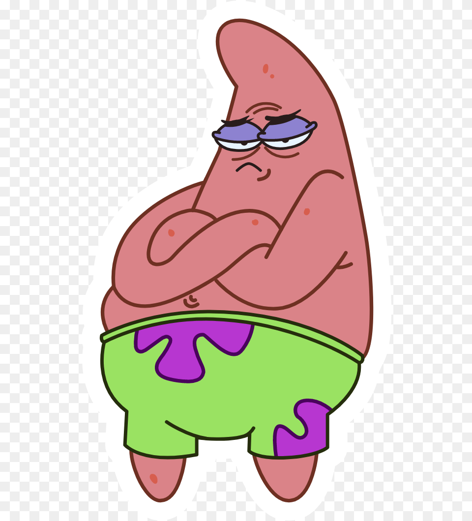 Spongebob Offended Patrick Star Sticker Sticker Mania Sticker Patrick Star, Ammunition, Grenade, Weapon, Food Png Image