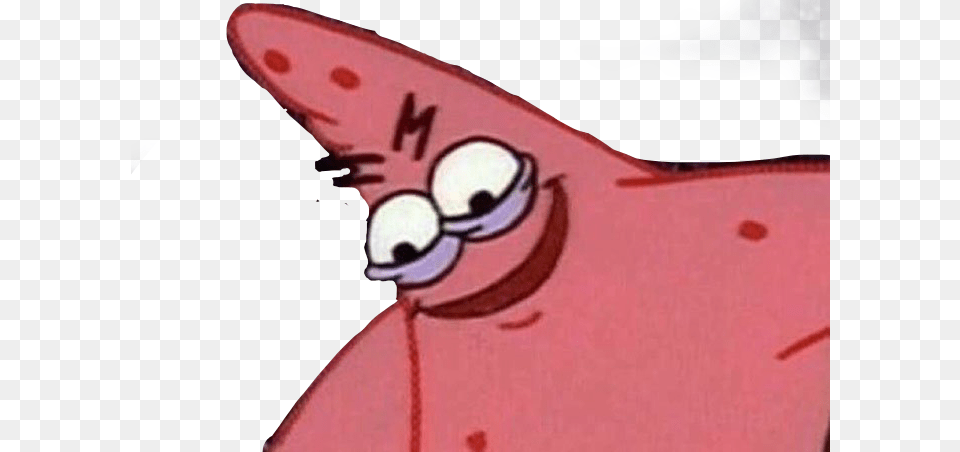 Spongebob Patrick Meme Tiktok Urmom Freetoedit Evil Patrick, Cartoon, Animal, Sea Life Png Image