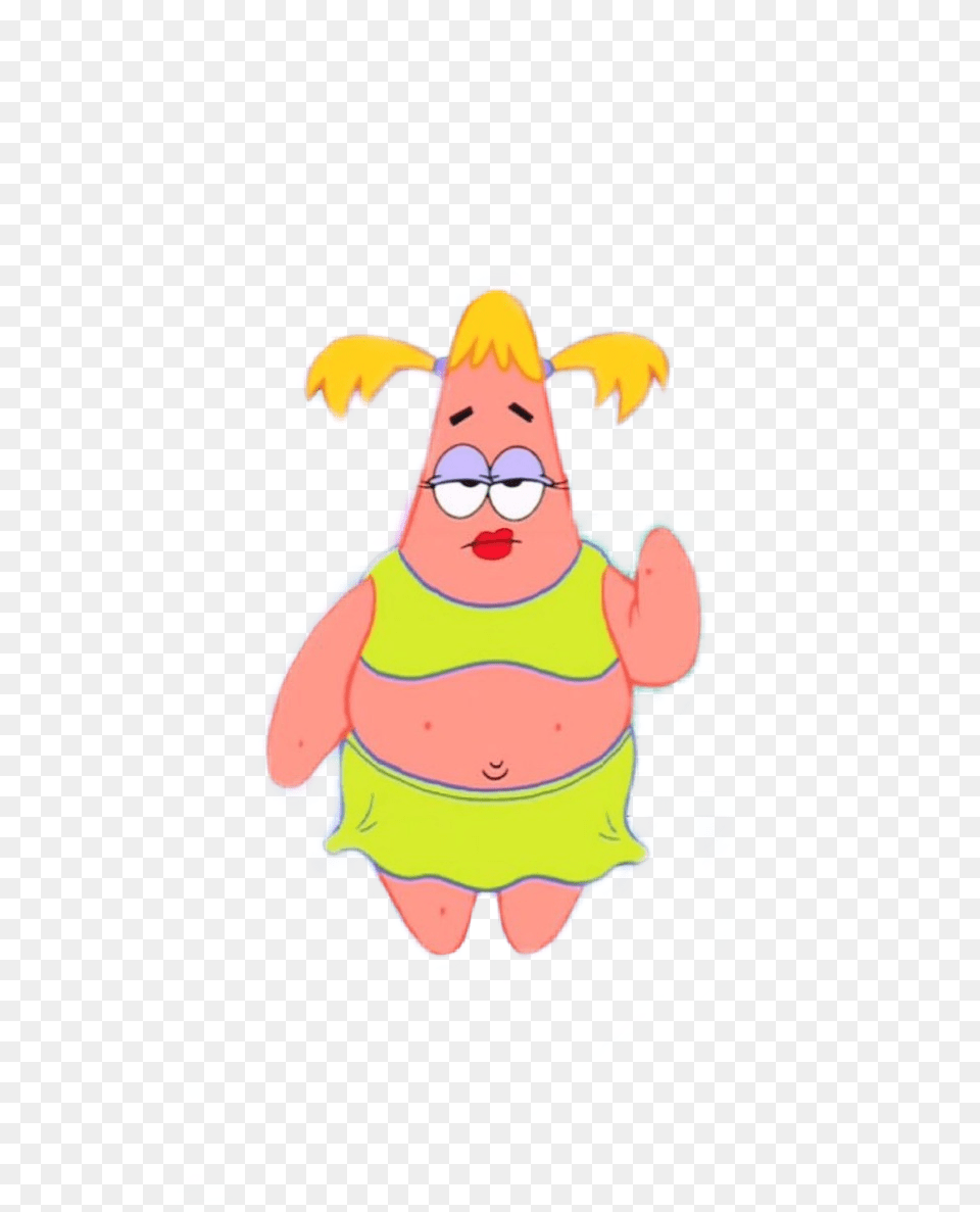 Spongebob Patrick Patrickstar Star Girl Meme Patrick Star Girl, Baby, Person, Face, Head Free Png