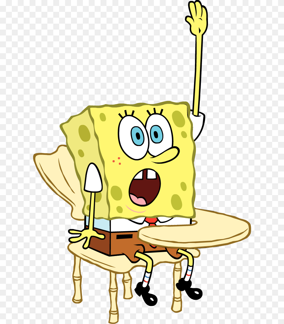 Spongebob School Clip Art, Cartoon, Furniture, Baby, Person Png Image