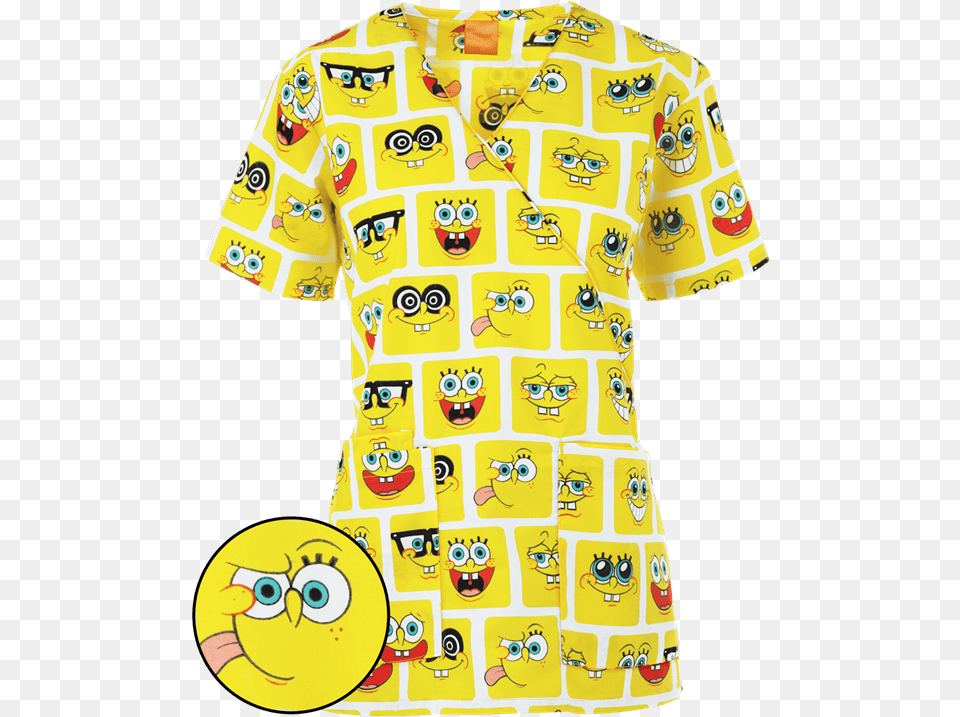 Spongebob Scrubs, Clothing, Shirt, Animal, Bird Free Png