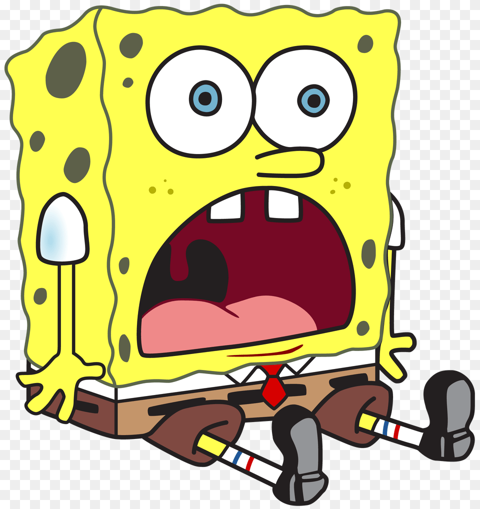 Spongebob Sitting, Bulldozer, Machine, Art, Painting Png Image