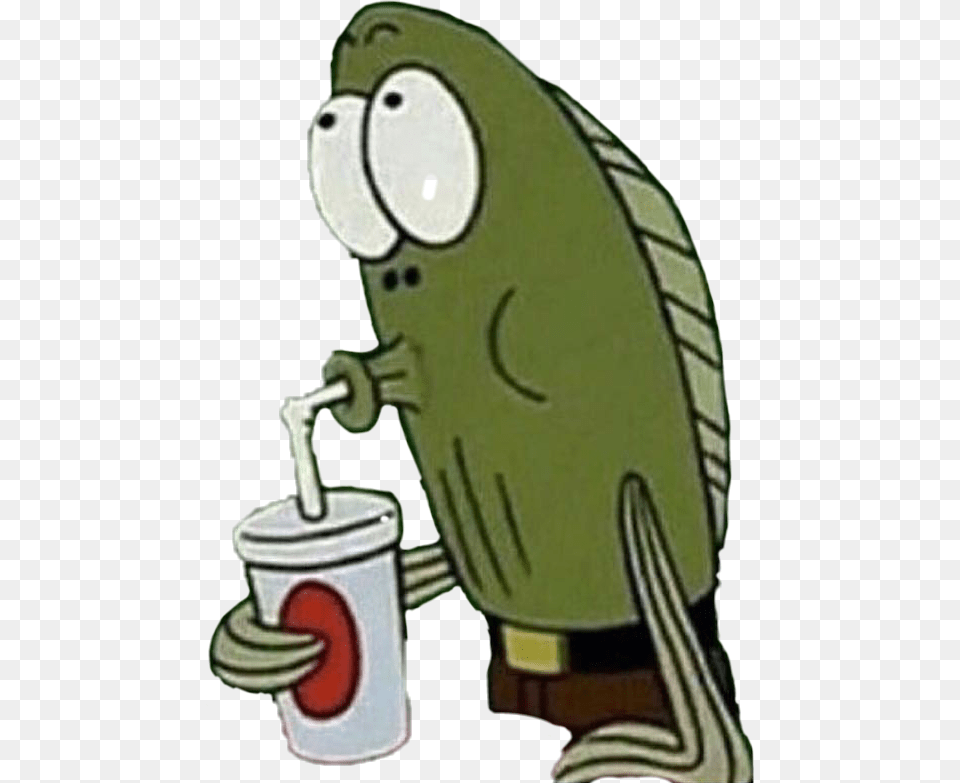 Spongebob Spongebobsquarepants Funnymeme Meme Fish Spongebob Drinking Soda Meme, Animal, Person Png