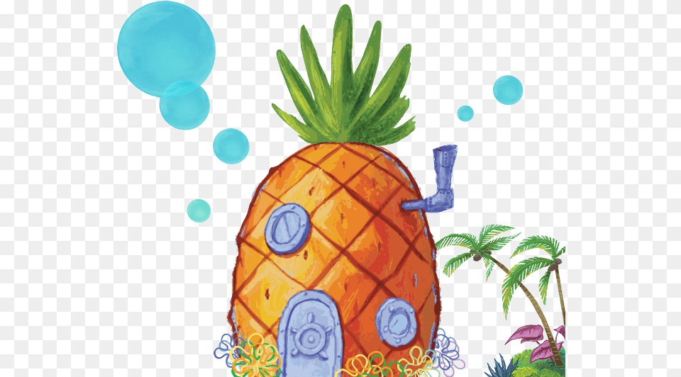 Spongebob Squarepants, Food, Fruit, Pineapple, Plant Free Png Download