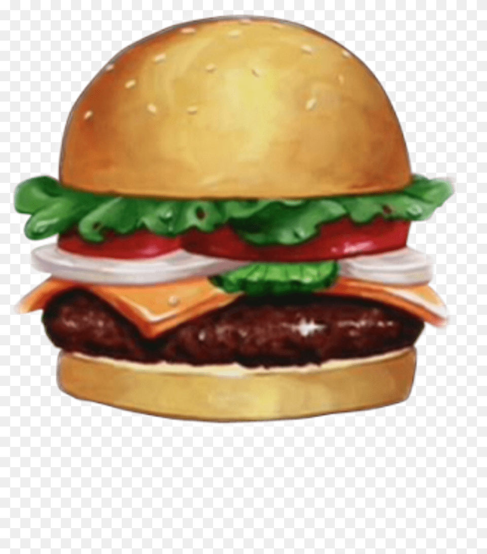 Spongebob Sticker Krabby Patty, Burger, Food Png