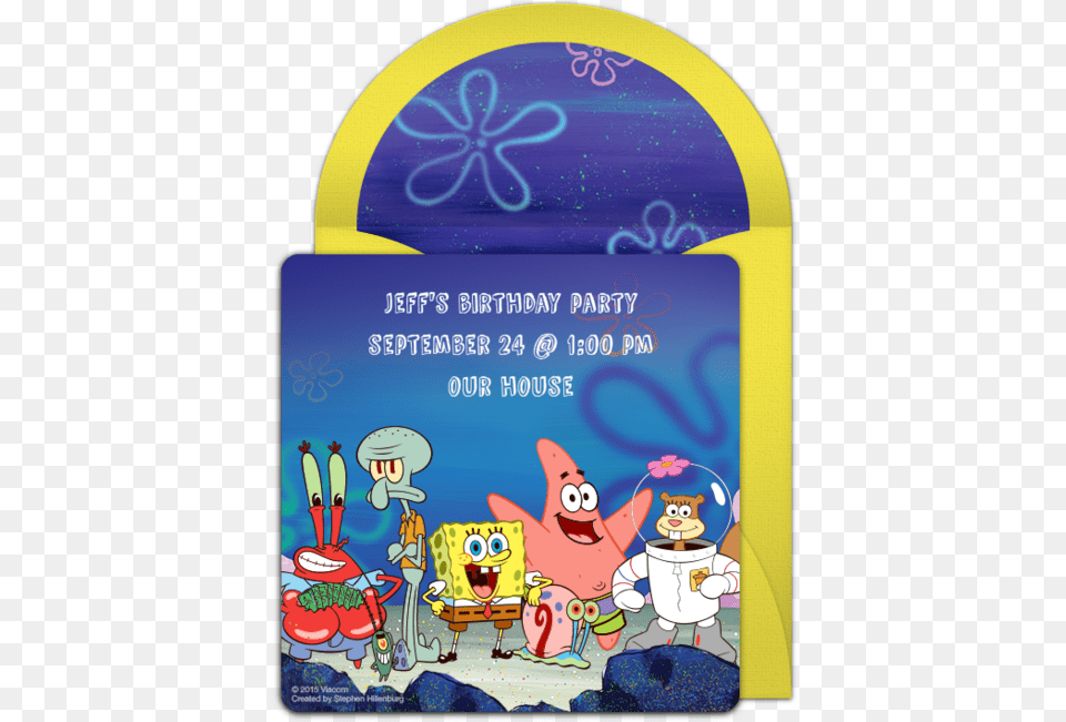 Spongebob Under The Sea Online Invitation Spongebob Mothers Day Card, Advertisement, Poster, Text, Baby Free Png
