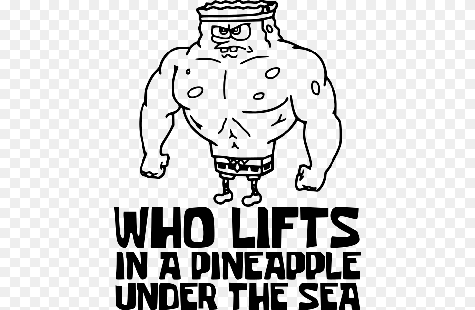 Spongebob Who Lifts In A Pineapple Under The Sea Workout Cartoon, Gray Free Png