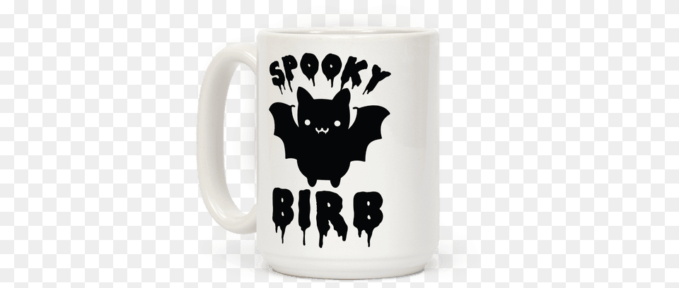 Spooky Birb Bat Coffee Mug Am The Night Fear Me Halloween Creepy Batt Tshirts, Cup, Animal, Cat, Mammal Free Transparent Png