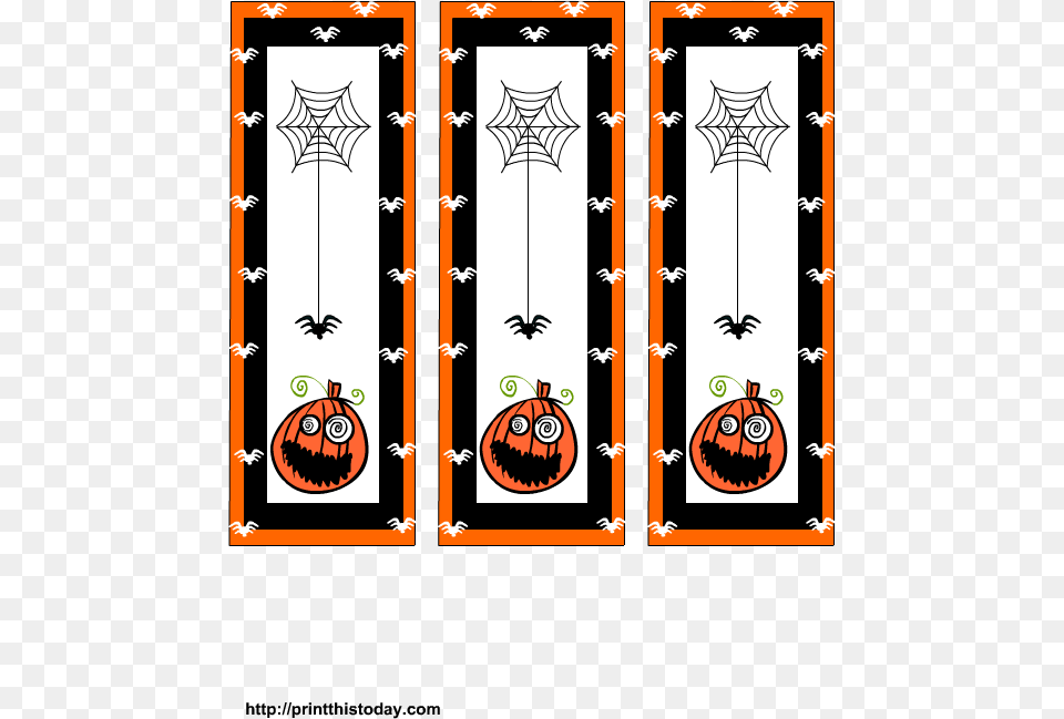 Spooky Bookmarks With Pumpkin And Spider Bookmark Free Transparent Png