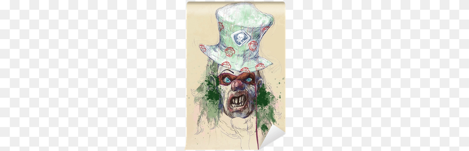 Spooky Clown Face Tote Bag, Art, Painting, Clothing, Hat Png Image