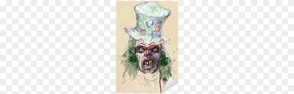 Spooky Clown Face Tote Bag, Art, Clothing, Hat, Painting Png Image