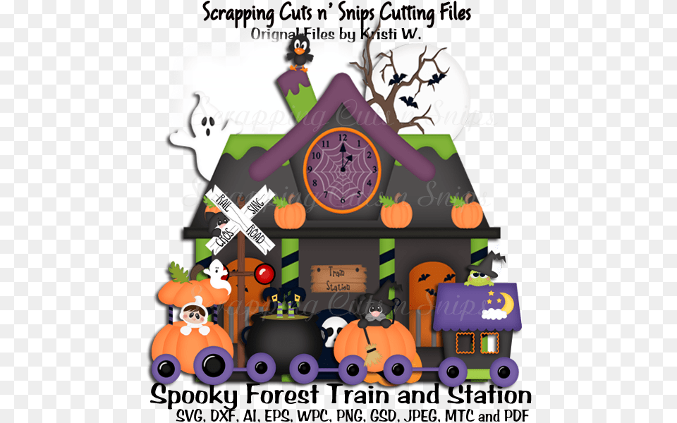 Spooky Forest Train And Station Cutting File Sets, Food, Plant, Produce, Pumpkin Free Png