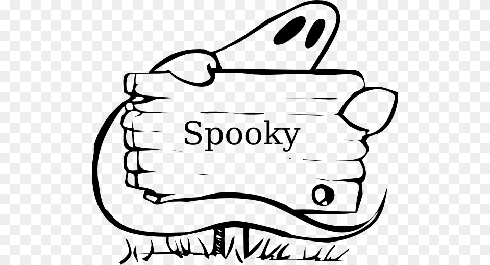 Spooky Ghost Clip Art, Text, Drawing, Plant, Lawn Mower Free Png