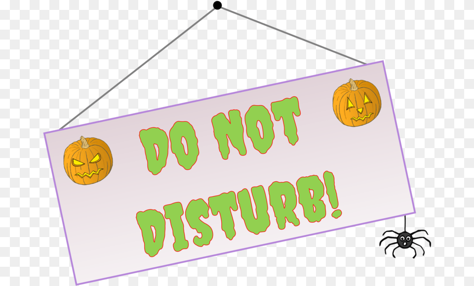 Spooky Halloween Hotel Do Not Disturb Role Play Sign Do Not Disturb Sign Spooky, Food, Plant, Produce, Pumpkin Free Png Download