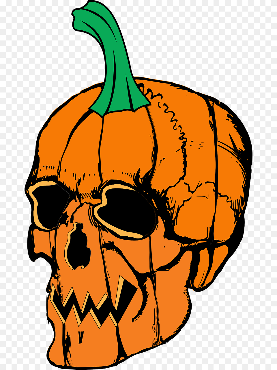Spooky Halloween Skull Clipart, Food, Plant, Produce, Pumpkin Free Transparent Png