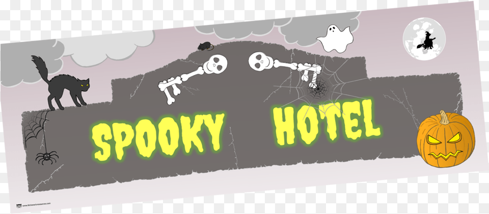 Spooky Hotel Bannercover Banner, Animal, Cat, Mammal, Pet Free Png