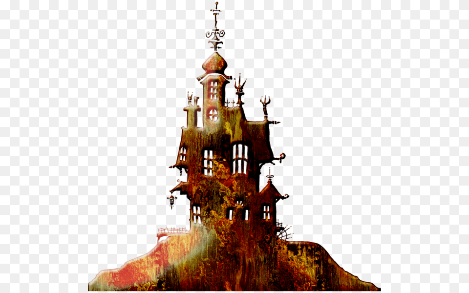 Spooky House Illustration, Architecture, Bell Tower, Building, Tower Png