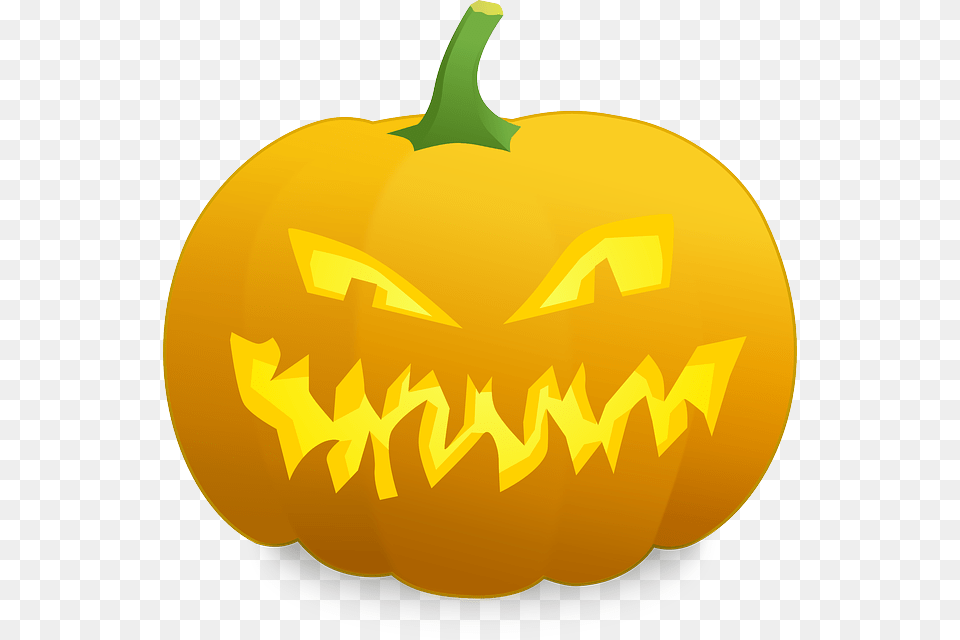 Spooky Jack O Lantern Scared Jack O Lantern Face, Food, Plant, Produce, Pumpkin Png