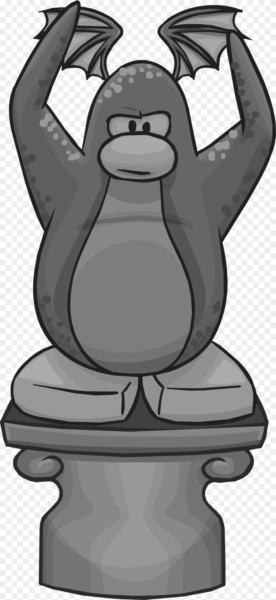 Spooky Penguin Statue Club Penguin Statue, Accessories, Art Free Png