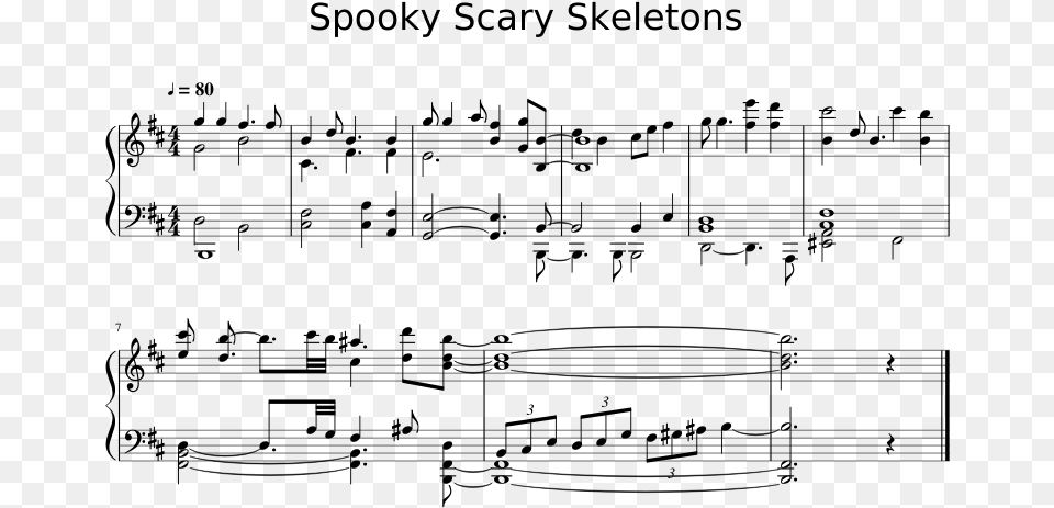 Spooky Scary Skeletons Music Keyboard Sheet, Gray Png