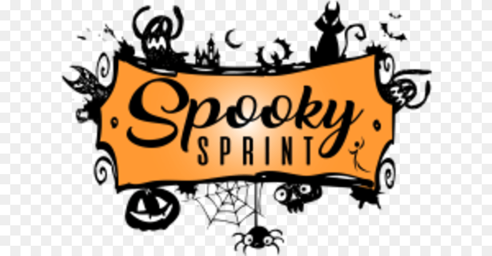 Spooky Sprint Indianapolis Happy Halloween Black And White, Logo, Baby, Person, Text Free Transparent Png