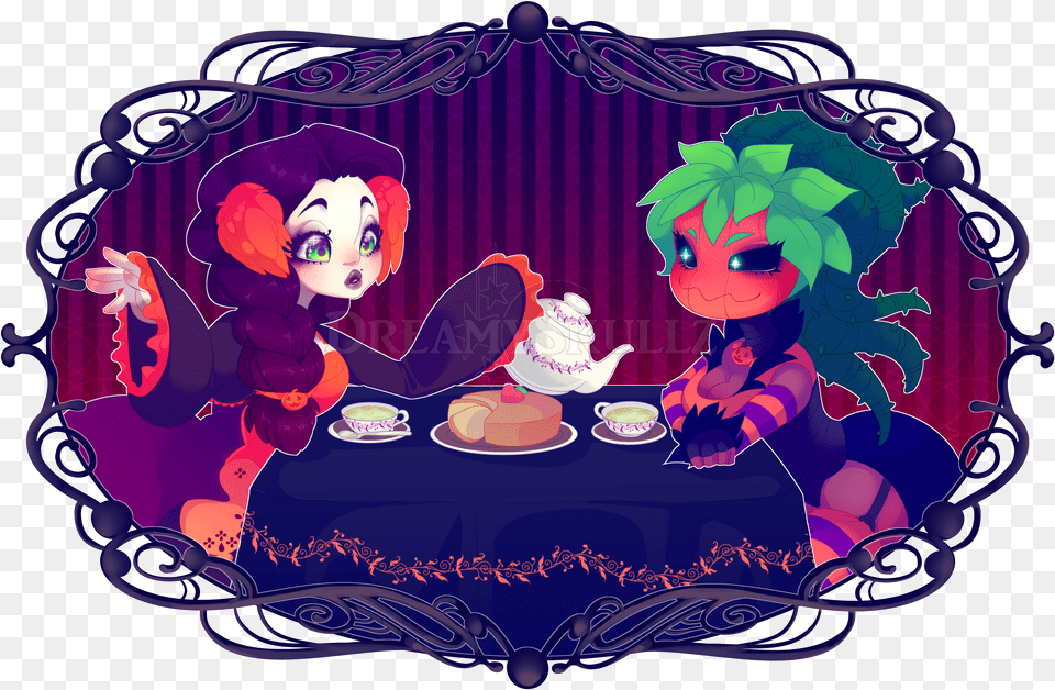 Spooky Tea Party Illustration Free Png Download