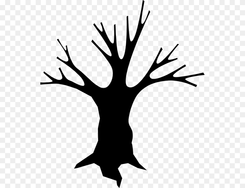 Spooky Tree Clipart, Gray Free Png